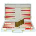 Backgammon 38 cm Wit m.gouden bies